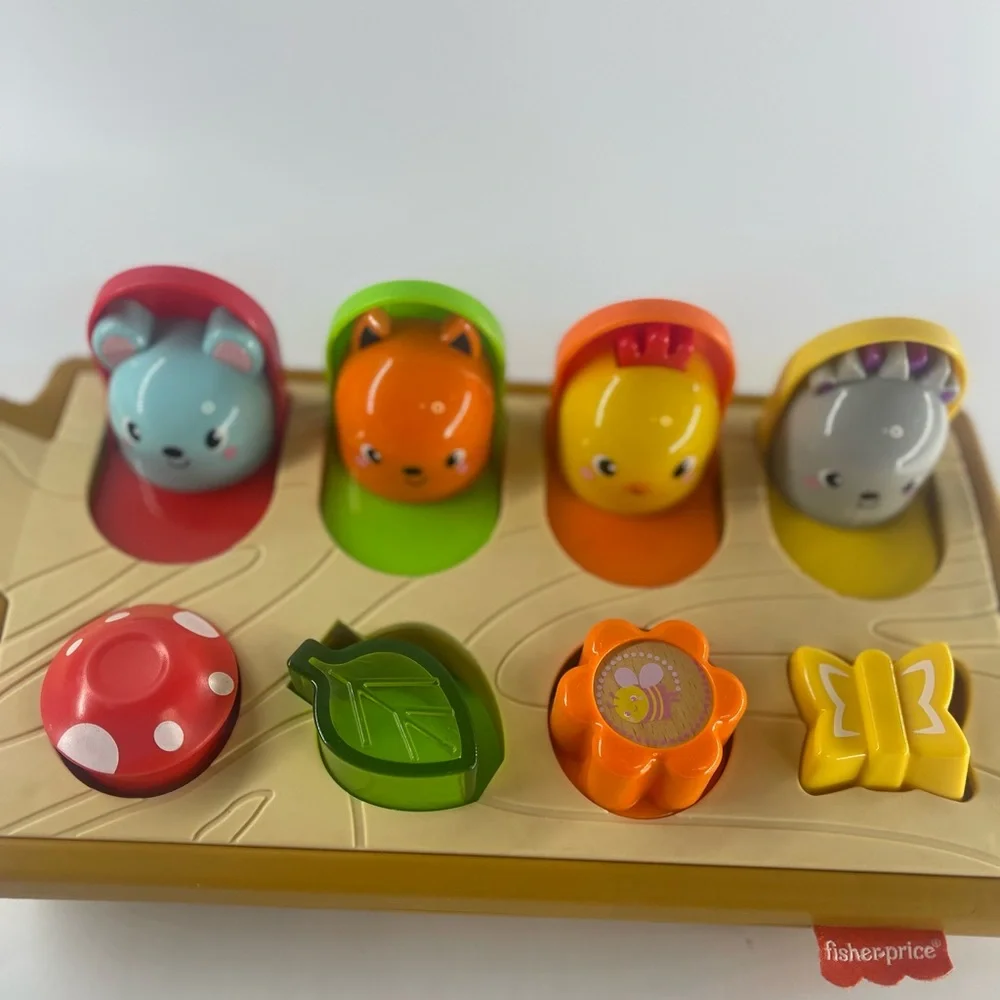 Fisher Price baby toy hide & Peek Pop-up sensory  Activity with Wood Accents